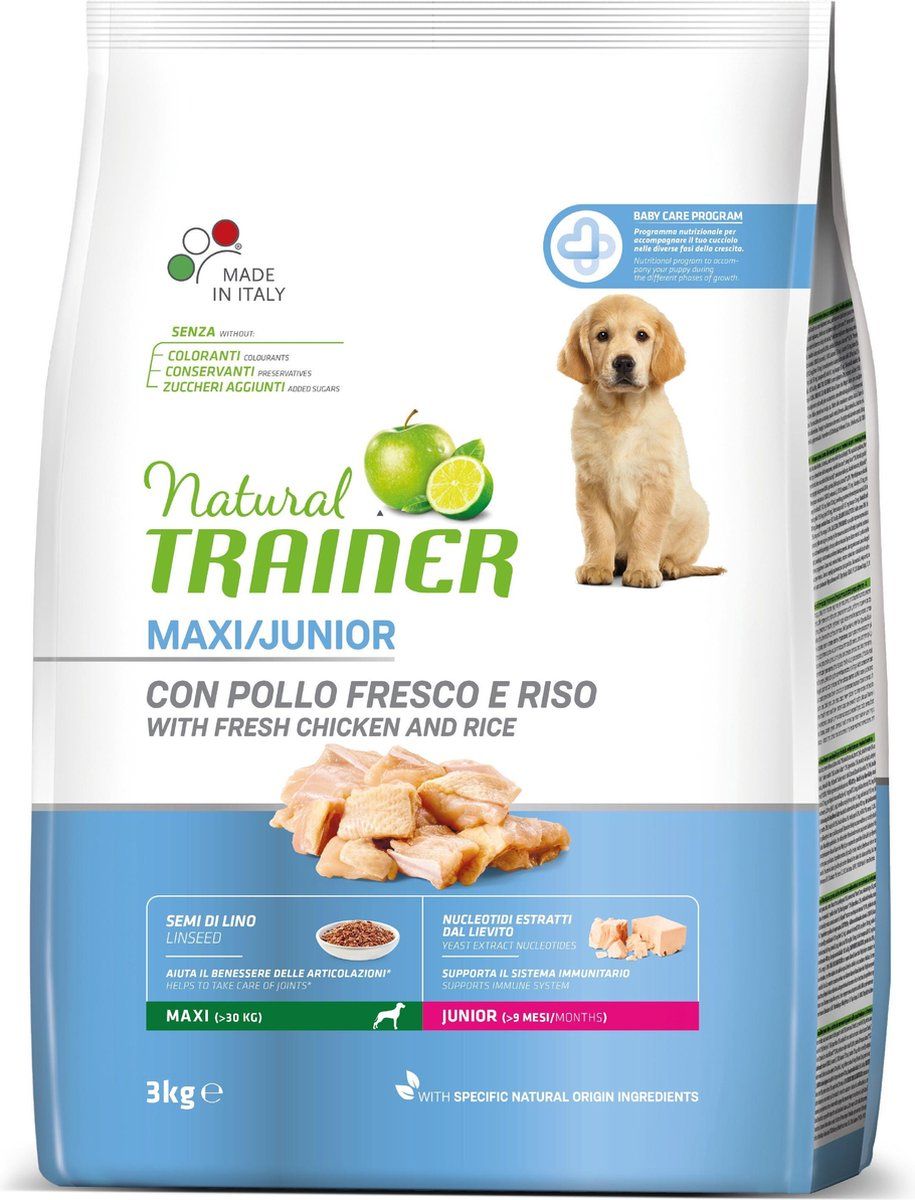 12 Kg Natural Trainer Hundefutter – Lachs Für Sensible Hunde (Puppy/Junior Medium/Maxi), Glutenfrei, Mit Omega-3