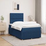 Prolenta Maison Exclusive - LED boxspringbed met matras, blauw, 120 x 200 cm, gestoffeerd