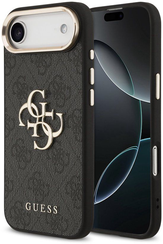 Guess Back Cover - iPhone 17 Air - Zwart - Big Metal Logo - Luxe Design