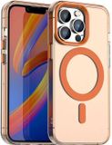 Selected by GSMpunt.nl MagSafe Compatibel Backcover Hoesje Geschikt voor Apple iPhone 14 Pro Max - Oranje & Semi-Transparant Design
