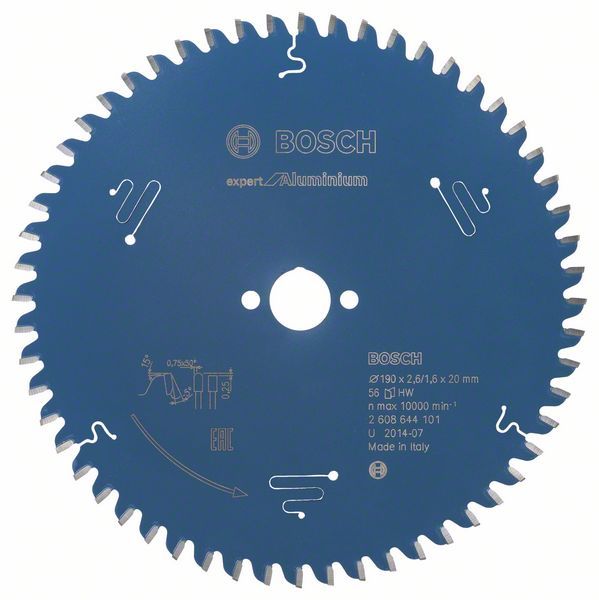 Bosch 2 608 644 101 Cirkelzaagblad - 10000 rpm - 1,6 mm
