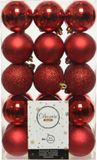 Decoris kerstballen - 30x st - rood - D6 cm - kunststof