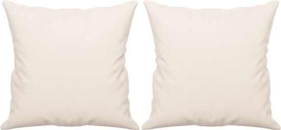 vidaXL Sierkussens 2 stuks 40x40 cm Microvezelstof Beige