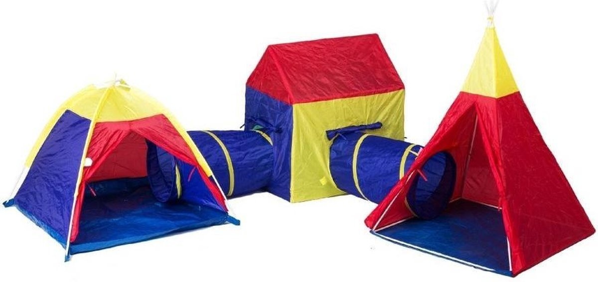 Viking Choice Kinder speeltent met speeltunnel - tipi - tent - huisje