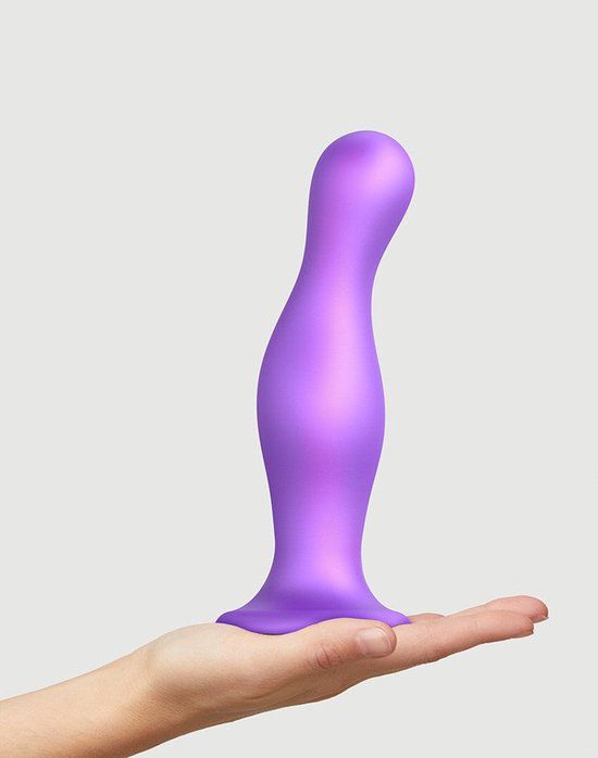 Strap-On-Me Dildo Plug Curvy Metallic Paars Maat M