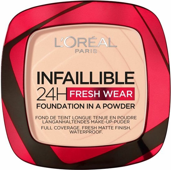 L'Oréal Infaillible 24H Fresh Wear Foundation in a Powder - 180 Rose Sand - Foundation en poeder in één - 8gr