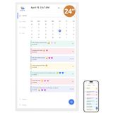 Digitale kalender 2026, 61 cm, elektronische kalenderplanner voor karweitkaart en thuisorganisatie, interactief touchscreen, bureau- en wandmontage, cadeau voor gezinnen, wit