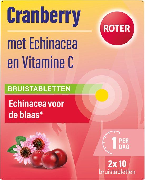 Roter Cranberry Bruistabletten - 20 stuks - Vegan
