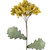 DRW Set van 6 kunstbladeren van EVA-schuim, kunststof en geel papier, 70 cm
