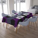 Bonamaison Tafelkleed, Anti-Mold, Sneldrogend, Waterdicht, 100% Polyester Tafellaken, Paars, zwart, 140 x 200 Cm