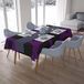 Bonamaison Tafelkleed, Anti-Mold, Sneldrogend, Waterdicht, 100% Polyester Tafellaken, Paars, zwart, 140 x 200 Cm