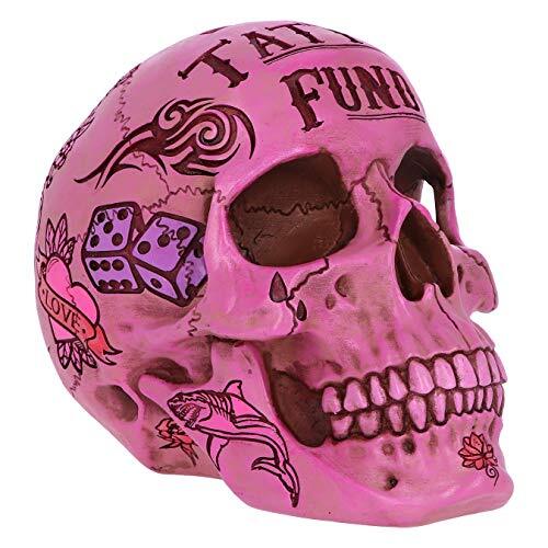 Nemesis Now Roze traditionele Tribal Tattoo Fund Skull Money Box, 15cm