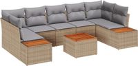 vidaXL Tuinbank - Set - 8 - st - Beige - Poly - rattan