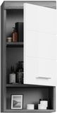 xonox.home Badkamer Scout X06B2721 hangkast smalle kast in front wit hoogglans corpus rookzilver Nb.ca.37x79x24 cm