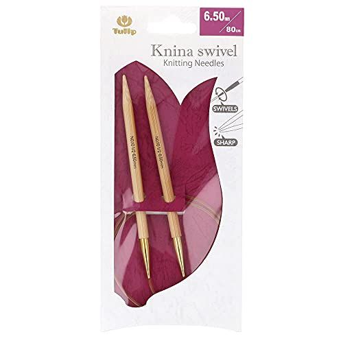 Tulip breinaalden, bamboe, beige, 80 cm x 6,5 mm
