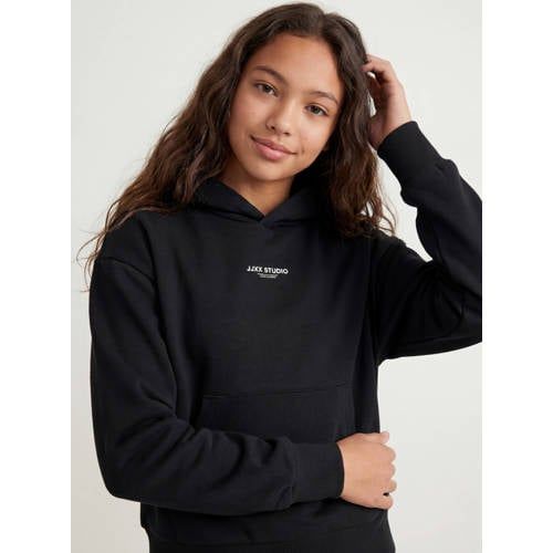 JJXX GIRL sweat hoodie met tekst - zwart