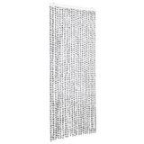 vidaXL Vliegengordijn 90x220 cm chenille licht- en donkergrijs