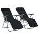 VidaXL Tuinstoel Terras Gecapitonneerde Zitting Katoen Polyester Zwart 2 Stuks