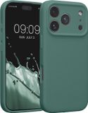 kwmobile telefoonhoesje geschikt voor Apple iPhone 18 Pro / iPhone 17 Pro - TPU backcover met siliconen coating - Smartphone case in dennengroen