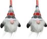 Decoris Kaemingk B.V. 2x stuks kersthangers figuurtjes kerst gnome/kabouter/dwerg grijs 12 cm kerstboomversiering
