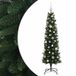 vidaXL Smalle kunstkerstboom met kerstballen 120 cm 150 LED's Warmwit