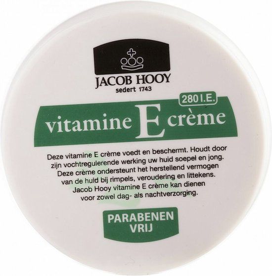 Jacob Hooy Vitamine E Creme 140ml - Anti-Rimpel - Unisex