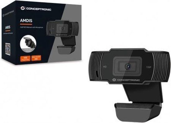 Conceptronic AMDIS03B 720P HD Webcam - Zwart