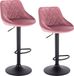 Haorui Industrial Technology Co., Ltd. Tabourets de bar - Ensemble de 2 - Velours rose - Avec dossier
