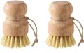 Set de 2 brosses à vaisselle en bambou avec poils naturels en sisal