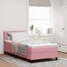 Maison Exclusive Lit à lattes avec sommier intégré LED, éclairage LED, tissu velours, couleur rose, dimensions 90 x 200 cm