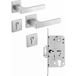 Fimet Poignée de porte Fimet PUSH avec serrure à loquet magnétique SET norme AT / IT, PZ - cylindre profilé - chrome satiné