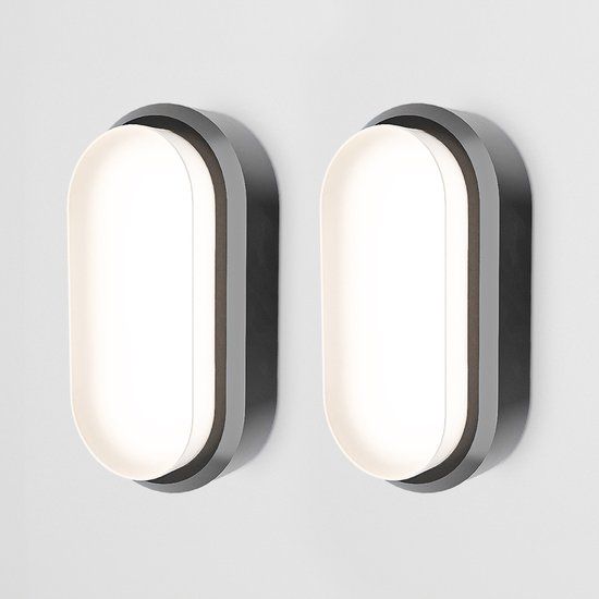 HOFTRONIC Set van 2 C-Series LED Plafondlamp Zwart Ovaal