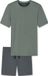 Schiesser Fine Interlock Pyjama Korte Mouw Heren Jade Green Effen Katoen Maat 50