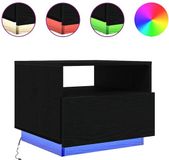 vidaXL Salontafel met LED-verlichting, zwart eiken, 50x49x40 cm