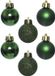 Decoris Mini kerstballen - 14x st - donkergroen - D3 cm - kunststof