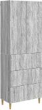 vidaXL Kastenset 2 st 66 x 34,5 x 90 cm Bewerkt hout Grijs Sonoma