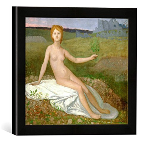 kunst für alle Pierre-Cécile Puvis de Chavannes L'espoir, kunstdruk in hoogwaardige handgemaakte fotolijsten, 30 x 30 cm, mat zwart