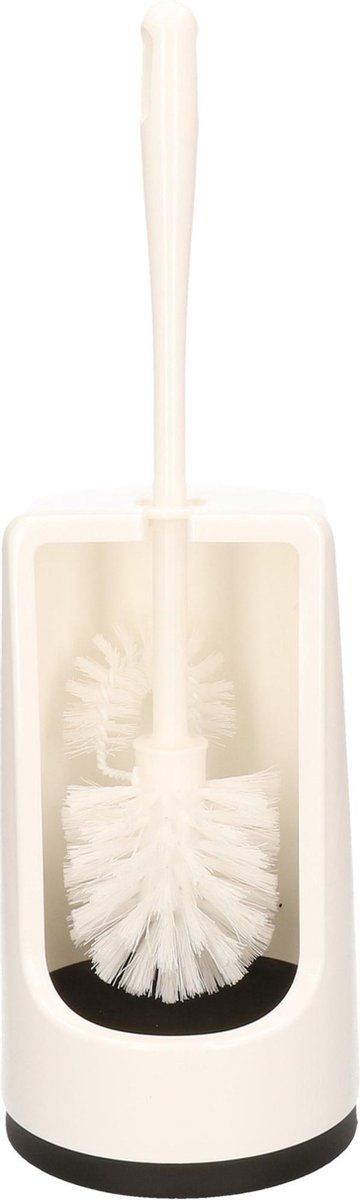 Brumag WC-borstel/toiletborstel met randreiniger inclusief houder wit 41 cm van kunststof - Toiletgarnituur
