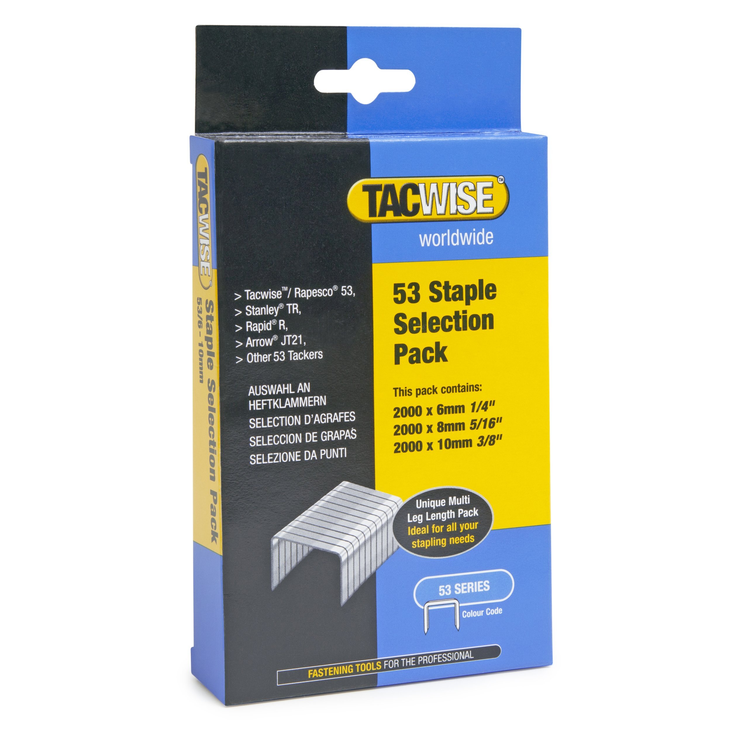 Tacwise 1095 nietjes- selectiepak type 53, 6/8/10 mm, elk 2.000 stuks, 1095