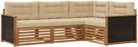vidaXL - Buiten - bank - set - 4 - st - Natuurlijk - en - Beige - Polyester