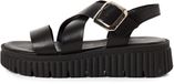 Tamaris - Dames - Platte sandalen - Zwart - Maat 38