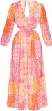 IZIA Jurk 'Boho' curry / oranje / pink / wit
