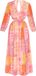IZIA Jurk 'Boho' curry / oranje / pink / wit