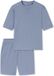 SCHIESSER Pyjama kort Heren Blauw-Grijs Effen Katoen/Polyester