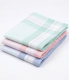Tiseco BVBA 12 Stuks Dames zakdoeken - Big Stripe - Katoenen stoffen zakdoek - 30 - Blauw