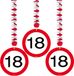 Folat Bv 18 jaar Rotorspiralen - 3x stuks - verjaardag versiering plafond - verkeersborden