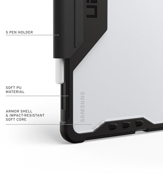 Urban Armor Gear Plyo Bookcase voor Samsung Galaxy Tab S8 11 inch Zwart/Transparant