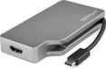 StarTech.com Adaptateur vidéo multiport USB-C 4-en-1 Aluminium 4K 60Hz Gris sidéral gris
