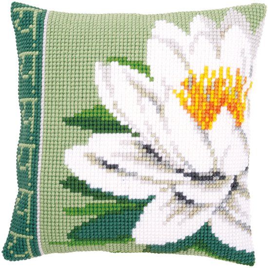 Vervaco Kussen witte lotusbloem - 5413480540518