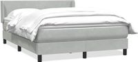 vidaXL Boxspring met matras fluweel lichtgrijs 160x210 cm